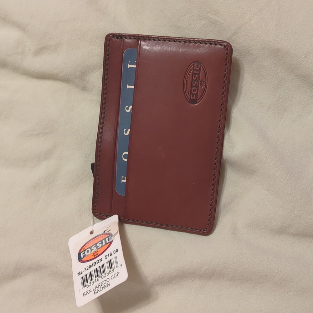 Fossil Tan Leather Card Holder